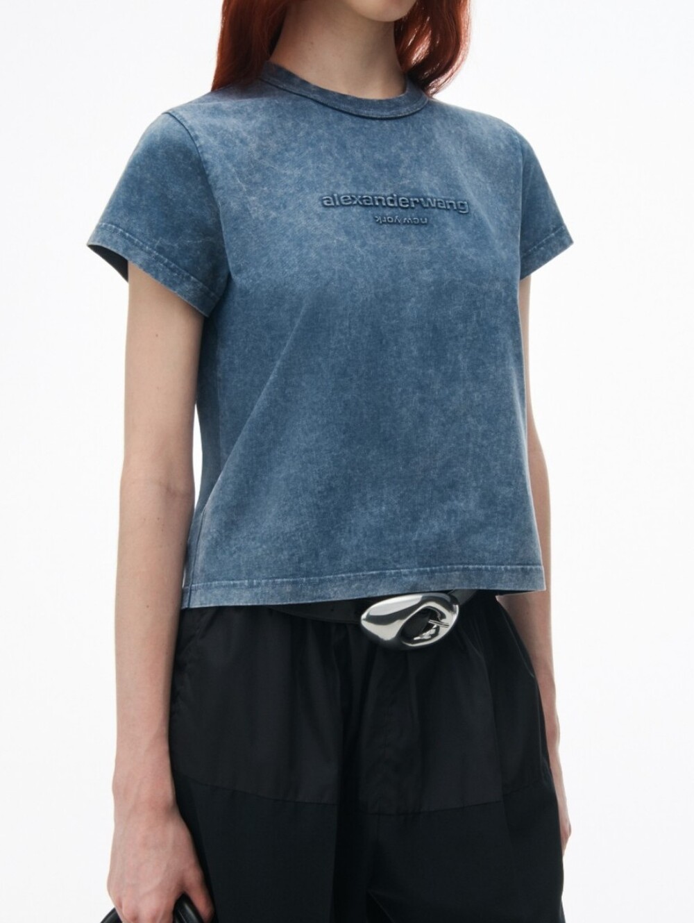 Alexander Wang Shrunken Logo Short-Sleeve Cotton Tee